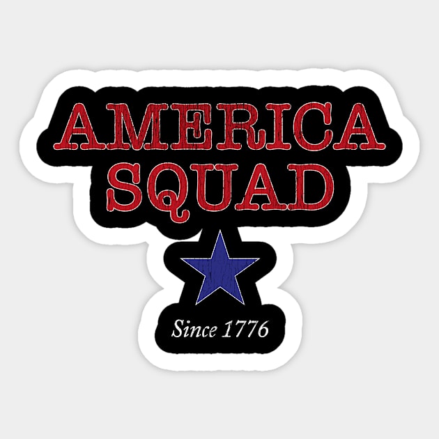 America Squad Patriotic Fourth of July Sticker by Designtigrate